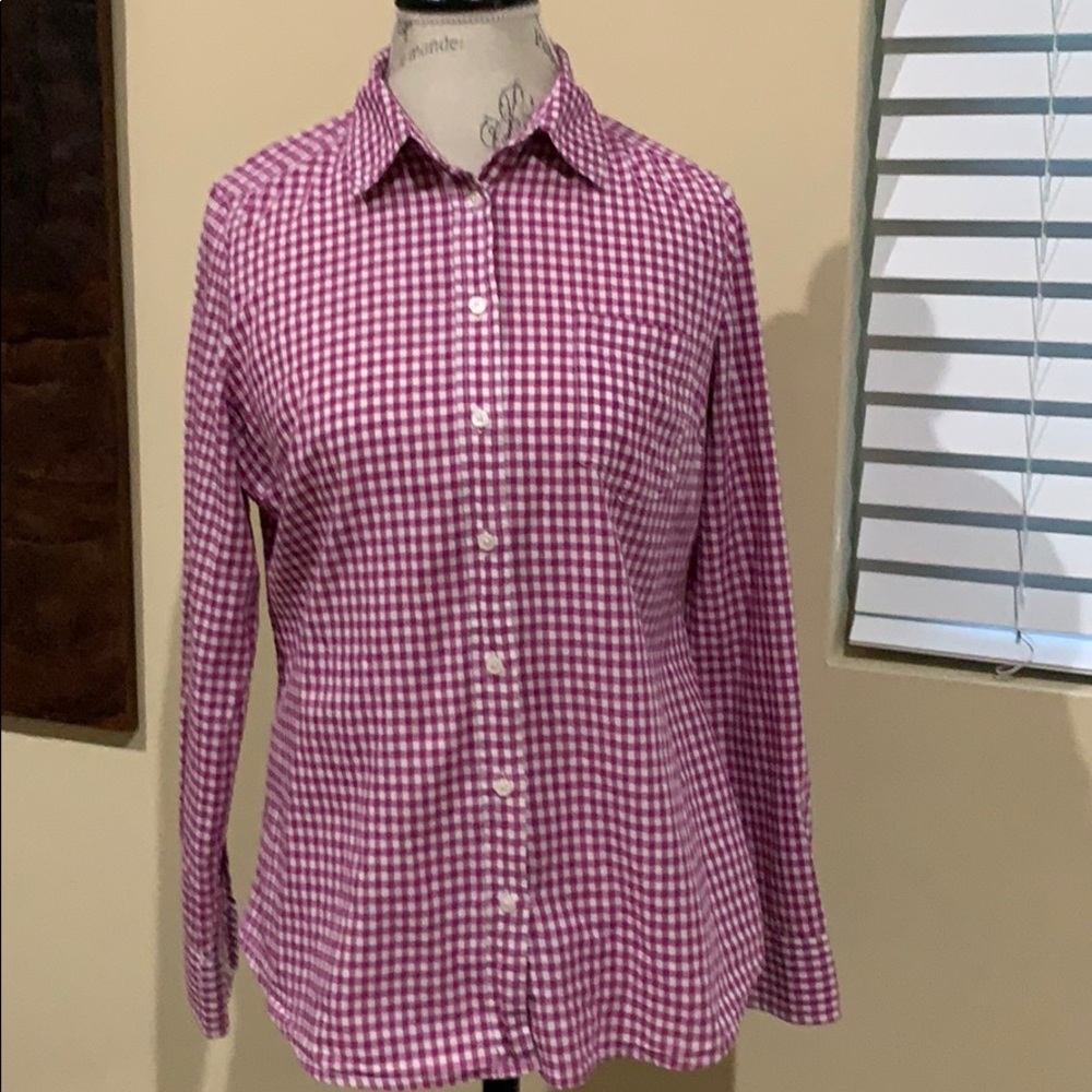 Gingham pink and white shirt